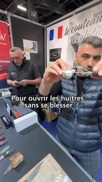 L’idéal pour ouvrir les huîtres sans se blesser ✨ coutellerie Teymem (Note : Cette vidéo enregistrée à la Foire de Paris ne fait l’objet d’aucune contrepartie)