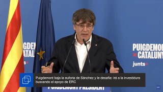 Puigdemont baja la euforia de Sánchez y le desafía: irá a la investidura buscando el apoyo de ERC
