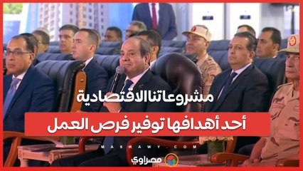 السيسي مشروعاتنا الاقتصادية أحد أهدافها توفير فرص العمل