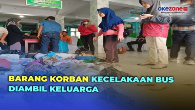 Barang-Barang Korban Kecelakaan Bus Dikumpulkan di SMK Lingga Kencana