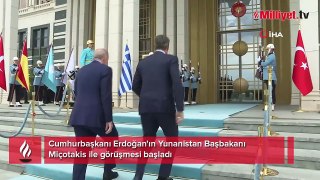 Cumhurbaşkanı Erdoğan'ın Yunanistan Başbakanı Miçotakis ile görüşmesi başladı