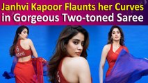 Janhvi Kapoor Flaunts her Sensual Curves in Stunning Two-toned Saree