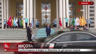 Cumhurbaşkanı Erdoğan'ın Yunanistan Başbakanı Miçotakis ile görüşmesi başladı
