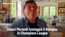 Gianni Morandi festeggia il Bologna in Champions League