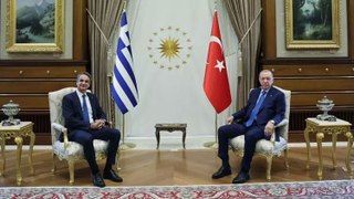 Cumhurbaşkanı Erdoğan, Miçotakis'i resmi törenle karşıladı