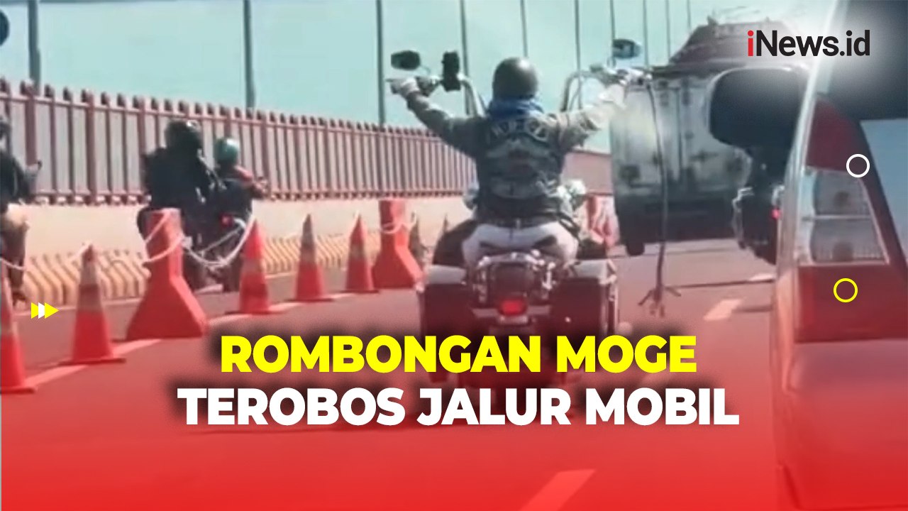 Aksi Viral Rombongan Moge Terobos Jalur Mobil di Jembatan Suramadu