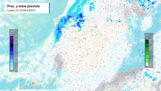 Una borrasca traerá lluvias y nevadas en los próximos días