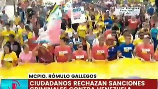 Población de Elorza se moviliza en respaldo al Pdte. Maduro y en rechazo al bloqueo de los EE.UU.