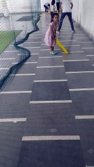 Cute Trishu cricket practice on 11may24