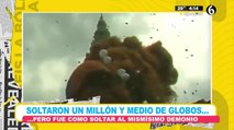 Soltaron un millón y medio de globos y terminó en desastre