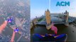 Daredevil skydivers first to fly through London’s Tower Bridge