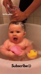 Cute Baby Bath Time #shorts