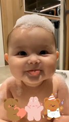 Cute baby bath #cute #cutebaby #bathing