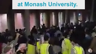 Pro-Palestine protesters disrupt a Jewish commemoration service at Monash University