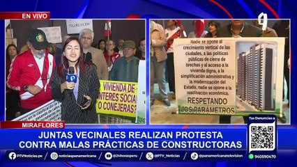 Miraflores: juntas vecinales realizan protesta contra constructoras