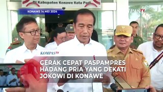 Detik-detik Paspampres Adang Pria yang Dekati Jokowi di Kabupaten Konawe