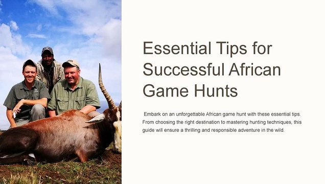 Essential Tips for Successful African Game Hunts