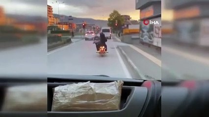 Görüntüler Bursa'dan... Bebeği böyle taşıdı