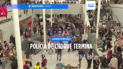 Protesto pró-Palestina na Universidade de Amesterdão termina com intervenção da polícia de choque