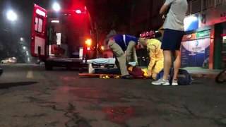Ciclista fica ferida ao ser atingida por Fiat Uno no São Cristóvão