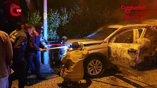 Adres Ataşehir... Önce güvenlik kamerasını kırdı, sonra park halindeki otomobili yaktı