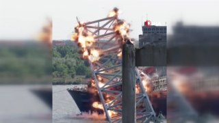 ABD'de Baltimore'daki köprünün kalan kısmı kontrollü olarak patlatıldı
