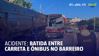 Acidente entre carreta e ônibus no Barreiro deixa feridos, em BH