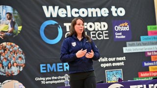 Olympian Beth Tweddle MBE , in Telford to inspire students.