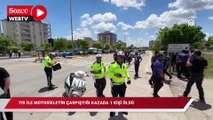 4 yaşındaki oğlu ile bindiği motosikletle TIR'a çarptı: 1 ölü 1 yaralı...