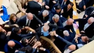 Watch: Chaos descends as brawl breaks out between politicians in Georgia parliament