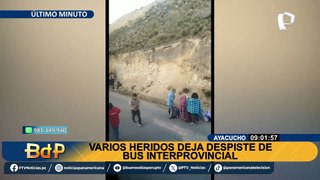 Tragedia en Ayacucho:  despiste de bus interprovincial deja varios heridos