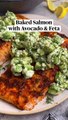 Baked Salmon with Avocado & Feta: A Flavorful Delight