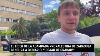 El líder de la acampada propalestina de Zaragoza censura a OKDIARIO Dejad de grabar
