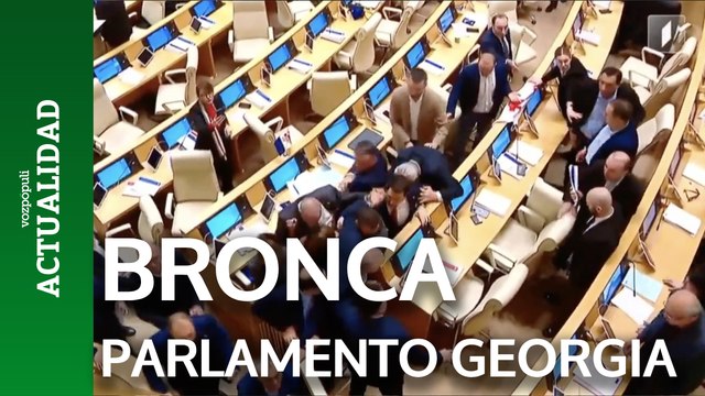 Bronca en el parlamento de Georgia durante la aprobación de la ley de agentes