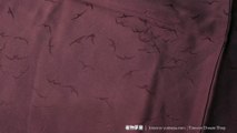 Soaring Cranes Woven Into Rinzu Silk Iromuji Kimono - Traditional Japanese Clothing for Women - Solid Color
