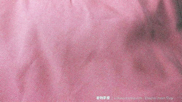 Edo Komon Rising Steam Waves Red with White Spots Women's Kimono - Vintage Silk Traditional Japanese Clothing - Chirimen Weaving