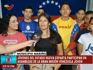 Jóvenes neoespartanos participan en las asambleas "Vamos a Activarnos" de la GMVJ