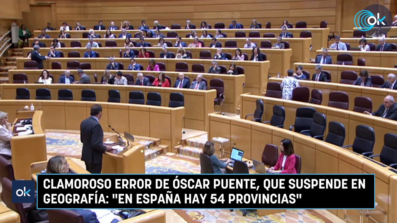 Clamoroso error de Óscar Puente, que suspende en Geografía: "En España hay 54 provincias"