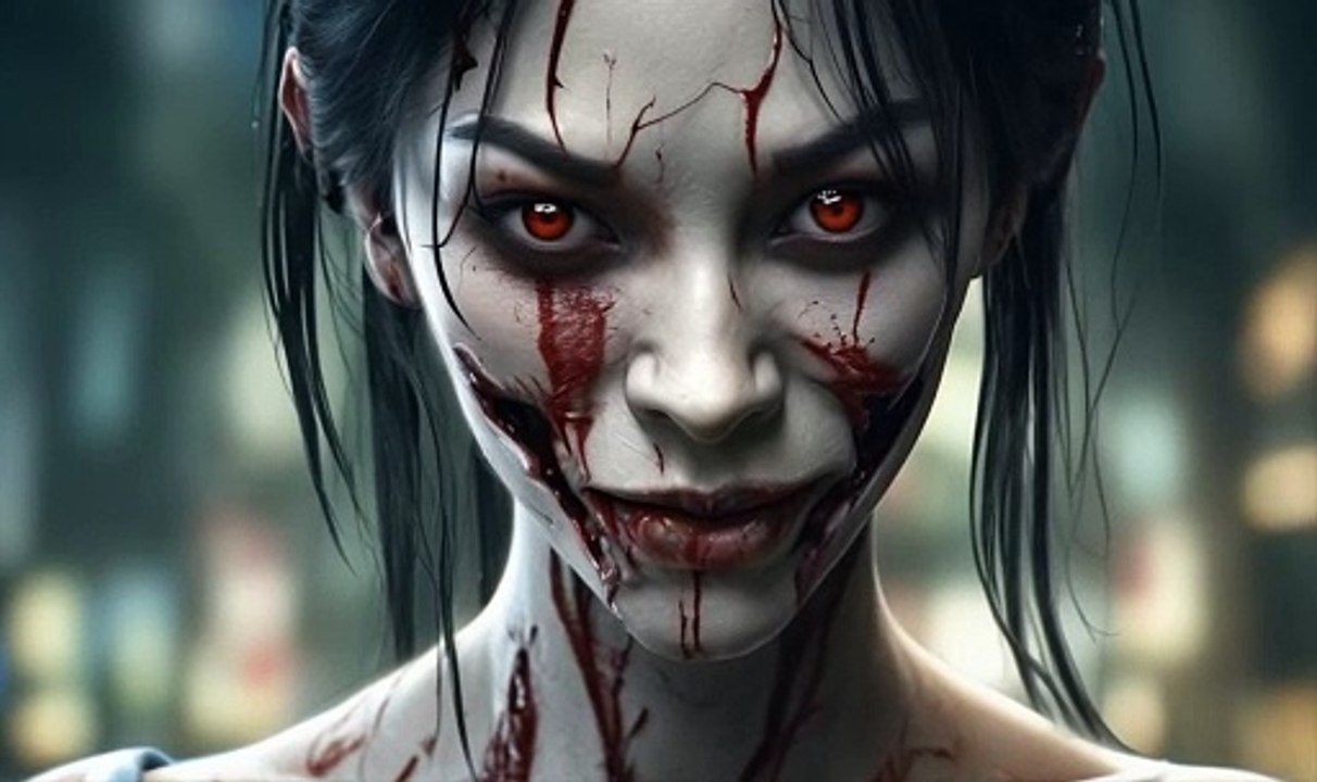 The Slit-Mouthed Woman (Kuchisake-onna) - ghostly figure in Japanese folklore with a slit mouth