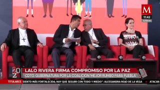 Lalo Rivera se compromete por la paz en Puebla