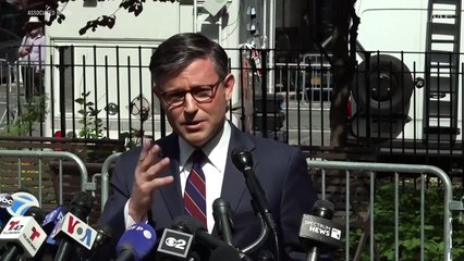House Speaker Mike Johnson Supports Trump at Hush Money Trial 🚨