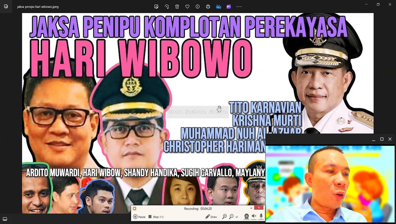 PECAT PIDANAKAN JAKSA PENIPU HARI WIBOWO, ARDITO MUWARDI, DKK: REKAYASA VIDEO CCTV JESSICA WONGSO