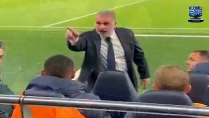 Download Video: Ange Postecoglou FUMES at Tottenham fans for cheering on Man City against their own team to deny Arsenal the Premier League title, with Spurs boss filmed confronting one supporter