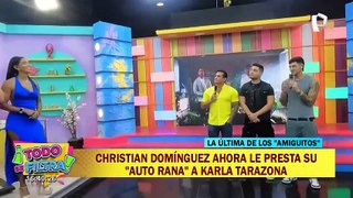 Christian Domínguez ahora presta su 'auto rana' a Karla Tarazona: 