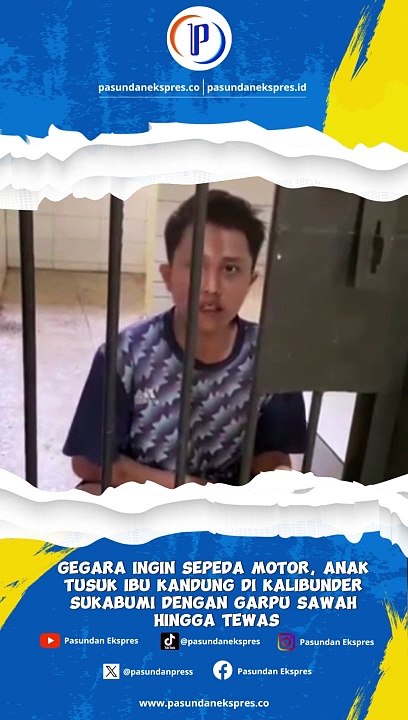 Gegara Ingin Sepeda Motor, Anak Tusuk Ibu Kandung di Kalibunder Sukabumi dengan Garpu Sawah Hingga Tewas