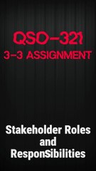 Understanding Stakeholder Engagement: QSO 321 3-3 Assignment Guide