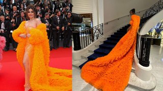 Cannes 2024 : Bollywood Actress Deepti Sadhwani Yellow Gown Longest Trail Red Carpet Look Viral