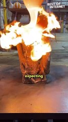 Molten Glass Meets Wood: FIRE & SURREAL! | You Won't Believe This!