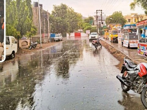 तेज हवा के साथ जिले में कई जगह बारिश, तापमान में गिरावट