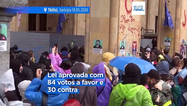 Confrontos, estradas bloqueadas e detenções na Geórgia após aprovação da lei russa